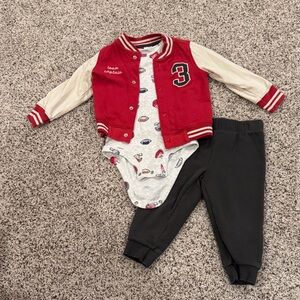 Carter's Red and Cream Team Captain Bodysuit Set